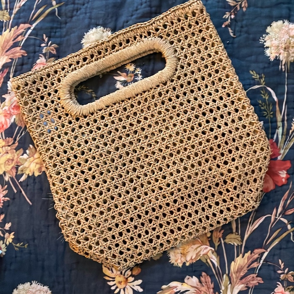 NWT J.Crew Raffia Clutch